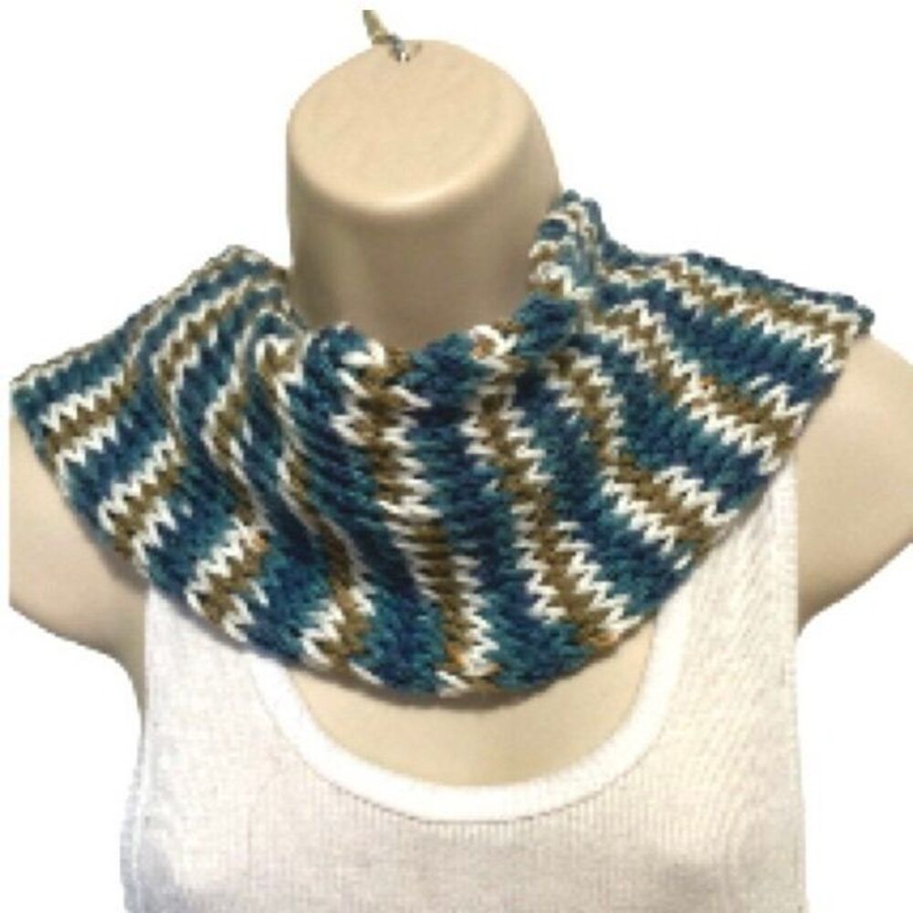 Infinity Circle Scarf CAMOUFLAGE Camo Hand Knitted 30 x 6 inches